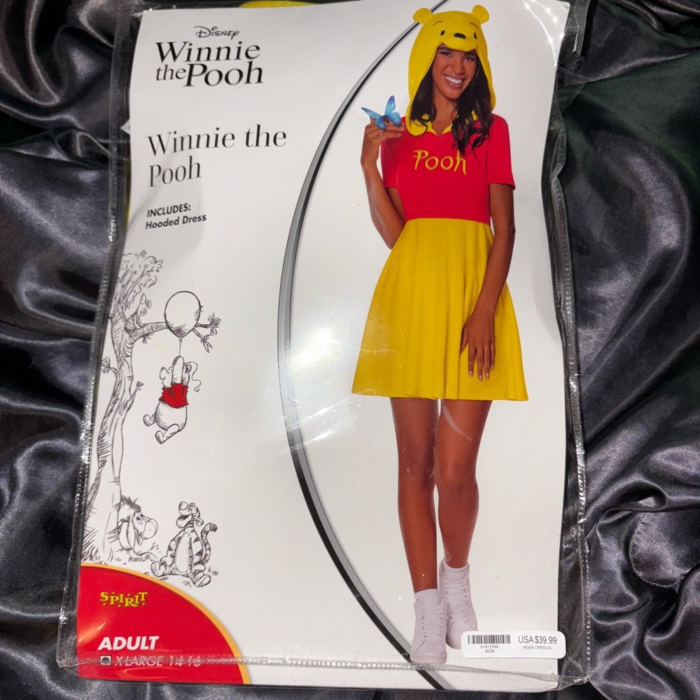 Disney Winnie the Pooh Red and Yellow Hooded Dress XL